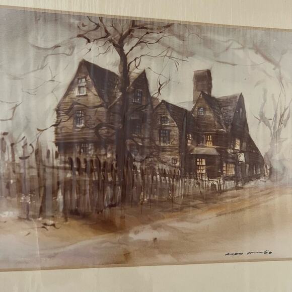 NEW The House of Seven Gables Art Watercolor Painting Print Mat Limited Edition - Picture 6 of 15
